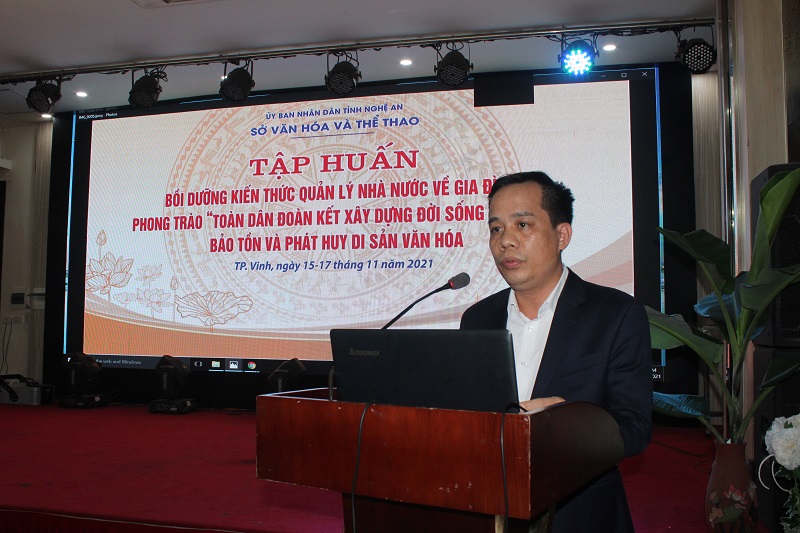 Tập huấn “ công tác gia đình và phong trào toàn dân đoàn kết xây dựng đời sống văn hóa; công tác bảo tồn phát huy di sản văn hóa”.